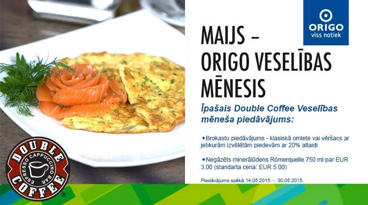 Double Coffee Veselības mēneša piedāvājums