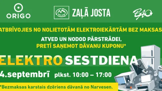 Rīgas Centra iedzīvotājiem tiks nodrošināta iespēja nodot nolietotas elektroiekārtas pie T/C “Origo”