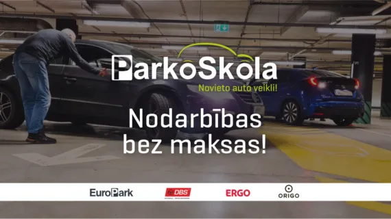 25.aprīlī aicinājums apmeklēt ParkoSkolas nodarbību t/c Origo autostāvvietā bezmaksas