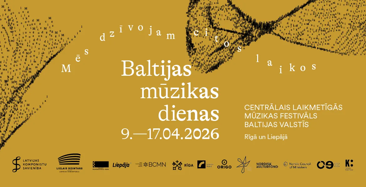 Festivāla “Baltijas Mūzikas dienas 2026. Mēs dzīvojam citos laikos” ieskaņas pasākums 9. aprīlī notiks Rīgas Dzelzceļa stacijā