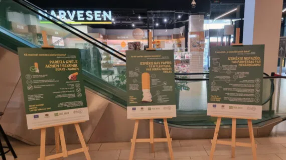 T/c “Origo” atklāta izglītojoša ekspozīcija par cigarešu izsmēķu ietekmi uz vidi