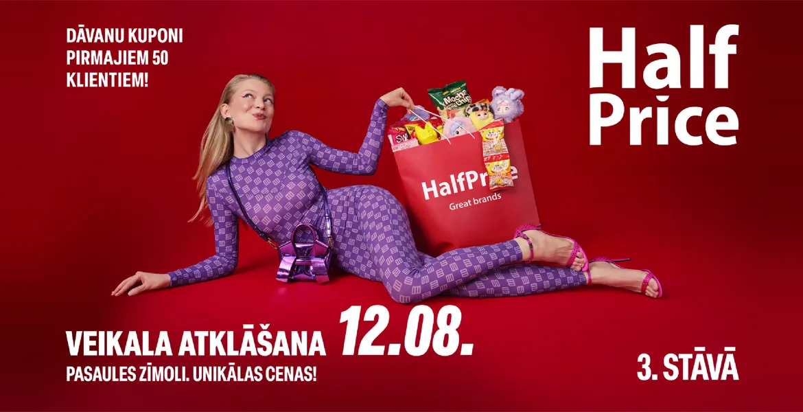 T/c “Origo” atklās lielāko “HalfPrice” veikalu Latvijā